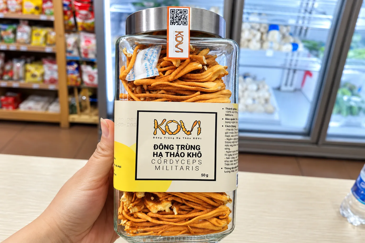 Đông trùng hạ thảo khô đóng hộp Nấm Vinh Hoa