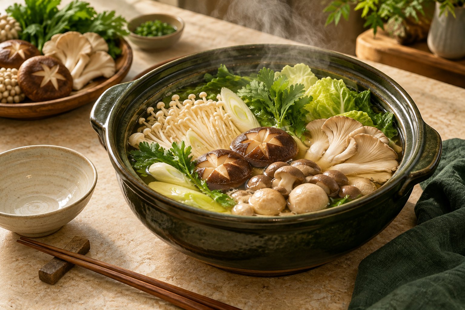Ảnh AI minh họa món lẩu nấm